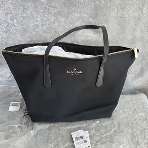 Kate Spade Black Tote with Gold Zipper Kitt Tote Medium